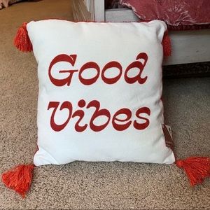 Small “Good Vibes” throw pillow